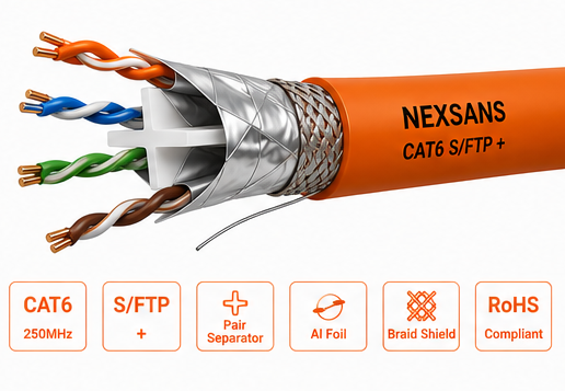 کابل شبکه CAT 6 SFTP Nexsans  طرح تست