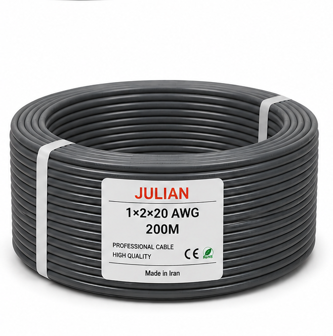 کابل کامپیوتری20×2×1 AWG فویل و شیلد تمام مس قلع اندود