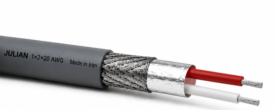 کابل کامپیوتری20×2×1 AWG فویل و شیلد تمام مس قلع اندود