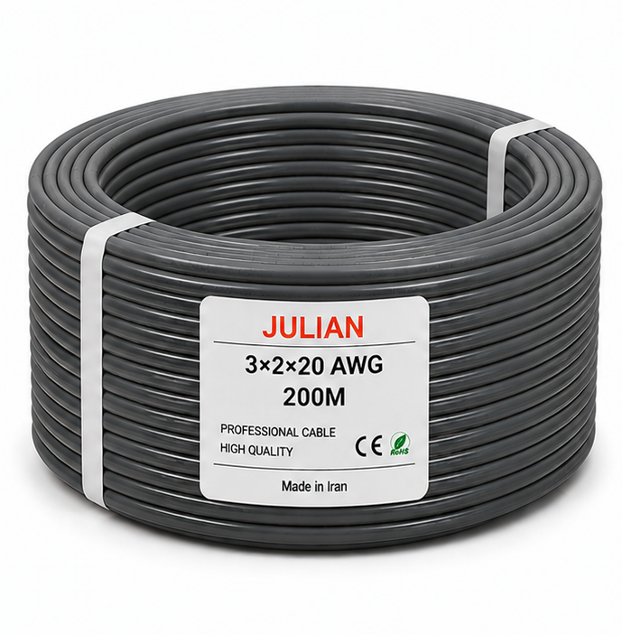 کابل کامپیوتری 20×2×3 AWG فویل و شیلد تمام مس قلع اندود