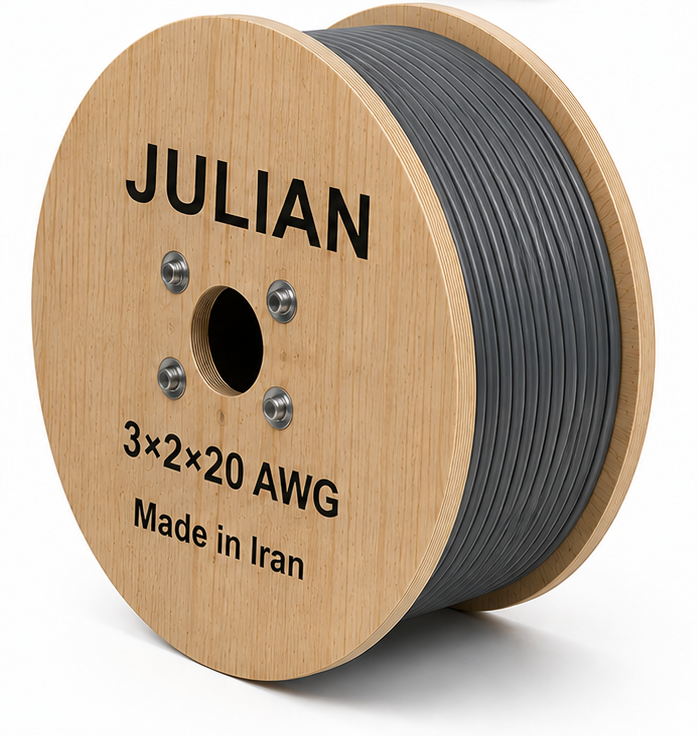 کابل کامپیوتری 20×2×3 AWG فویل و شیلد تمام مس قلع اندود