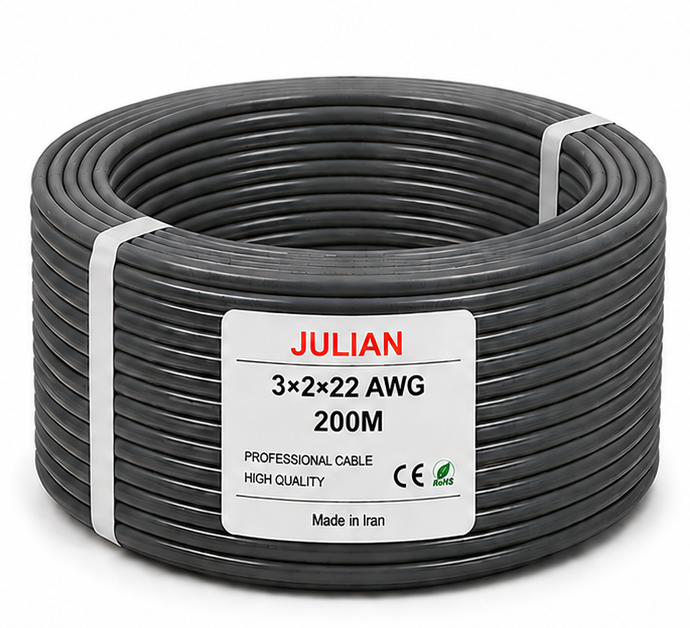 کابل کامپیوتری22×2×3 AWG فویل و شیلد تمام مس قلع اندود