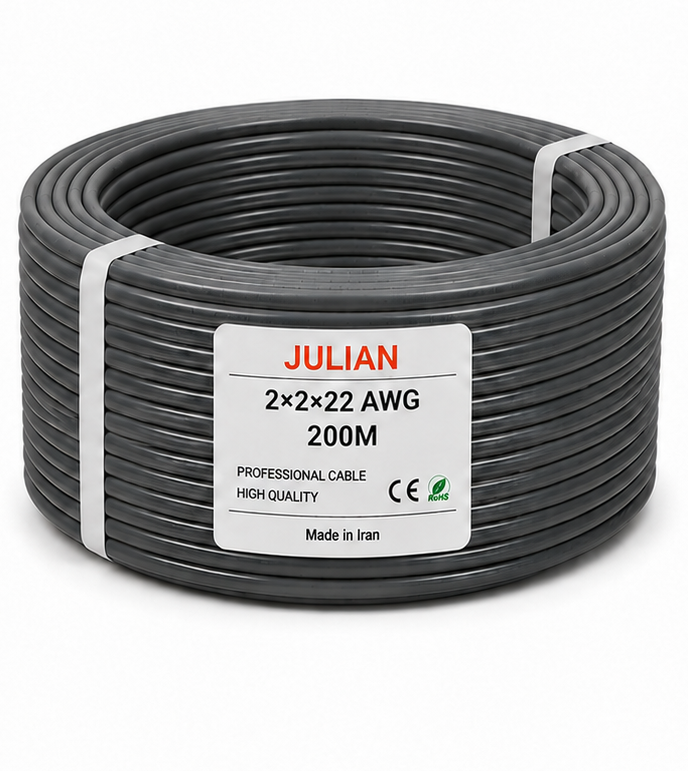 کابل کامپیوتری22×2×2 AWG فویل و شیلد تمام مس قلع اندود