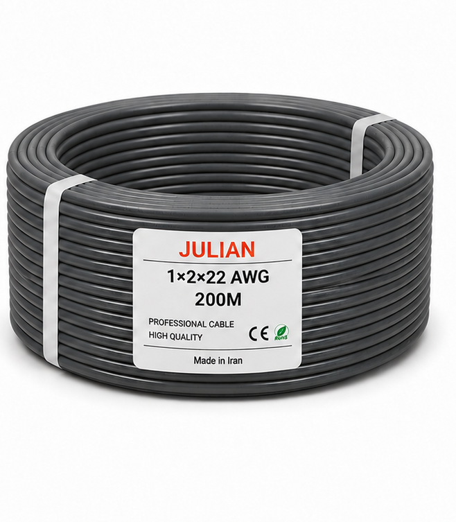 کابل کامپیوتری22×2×1 AWG فویل و شیلد تمام مس قلع اندود