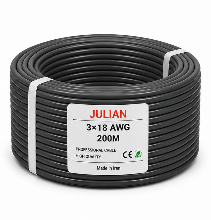 کابل کامپیوتری18×3 AWG فویل و شیلد تمام مس قلع اندود